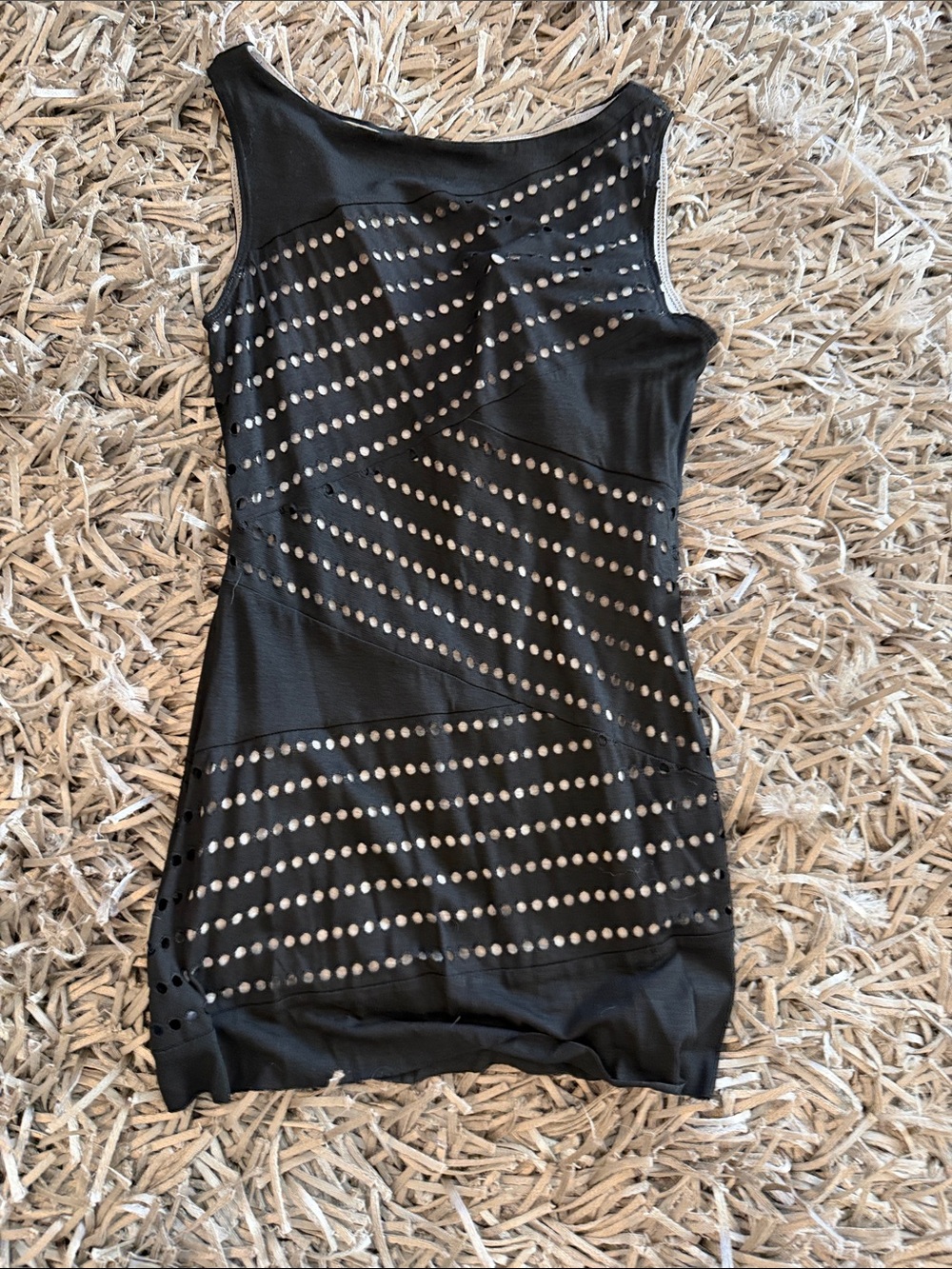 Bailey 44 Black Perforated Dot Tank Top